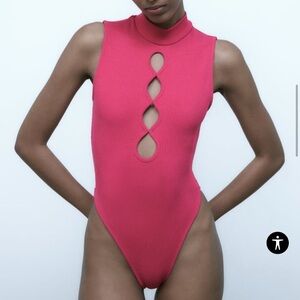 ZARA FUCHSIA CUT OUT BODYSUIT